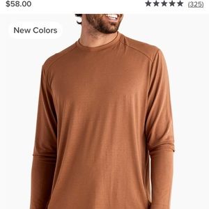 Free Fly Men’s Bamboo Shade Long Sleeve Shirt Desert Sand Red Medium